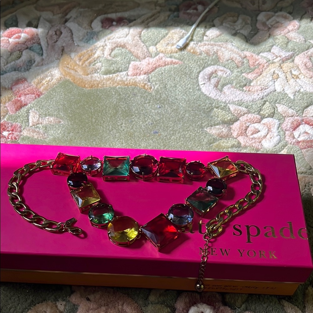 Kate Spade Red and Gold Statement Necklace